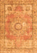 Serging Thickness of Machine Washable Medallion Orange Traditional Area Rugs, wshtr4501org