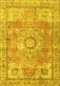 Medallion Yellow Traditional Rug, tr4501yw