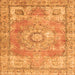 Serging Thickness of Medallion Orange Traditional Rug, tr4501org