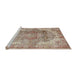 Sideview of Machine Washable Traditional Dark Gold Brown Rug, wshtr4502