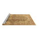 Sideview of Machine Washable Medallion Brown Traditional Rug, wshtr4502brn