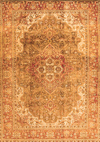 Medallion Orange Traditional Rug, tr4502org