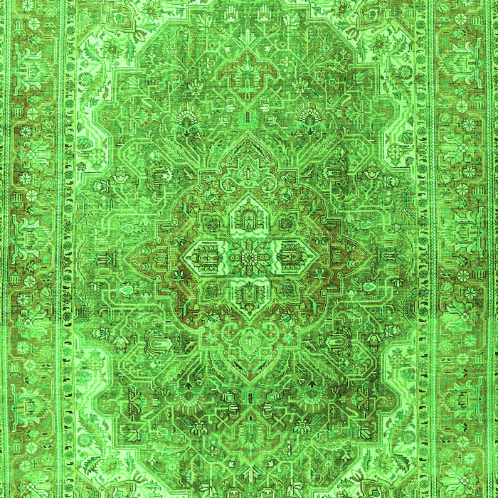 Serging Thickness of Machine Washable Medallion Green Traditional Area Rugs, wshtr4502grn