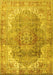 Medallion Yellow Traditional Rug, tr4502yw