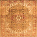 Serging Thickness of Medallion Orange Traditional Rug, tr4502org