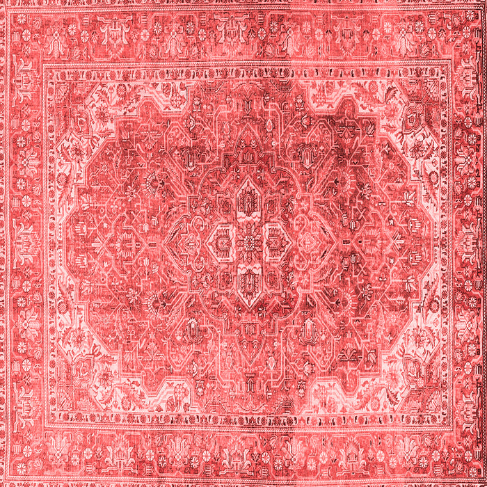 Machine Washable Medallion Red Traditional Rug, wshtr4502red