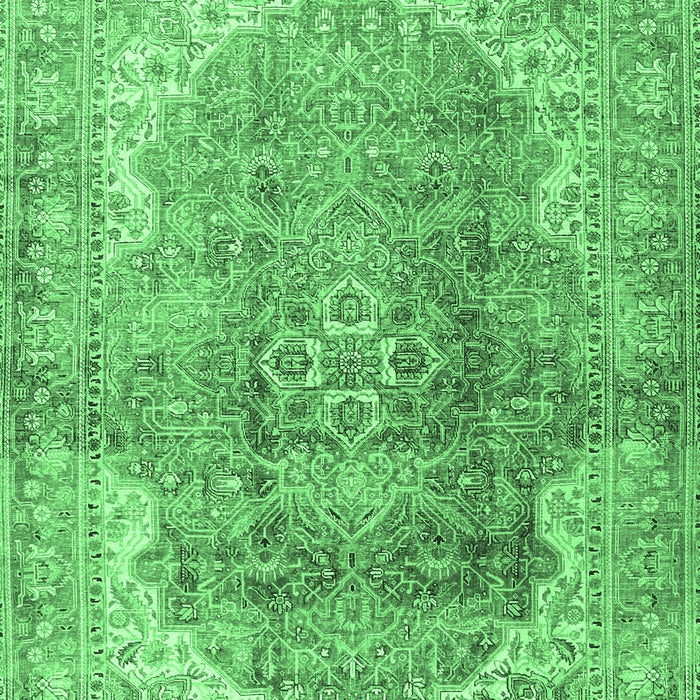 Medallion Emerald Green Traditional Rug, tr4502emgrn