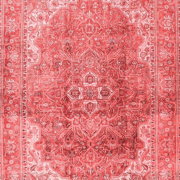 Machine Washable Medallion Red Traditional Rug, wshtr4502red