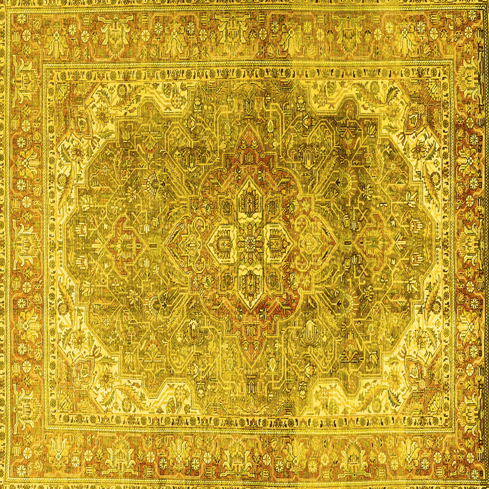 Square Medallion Yellow Traditional Rug, tr4502yw