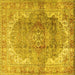 Square Medallion Yellow Traditional Rug, tr4502yw