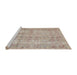 Sideview of Machine Washable Traditional Tan Brown Rug, wshtr4503