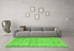 Machine Washable Persian Green Traditional Area Rugs in a Living Room,, wshtr4503grn