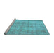 Sideview of Machine Washable Persian Light Blue Traditional Rug, wshtr4503lblu