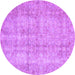 Round Persian Purple Traditional Rug, tr4503pur