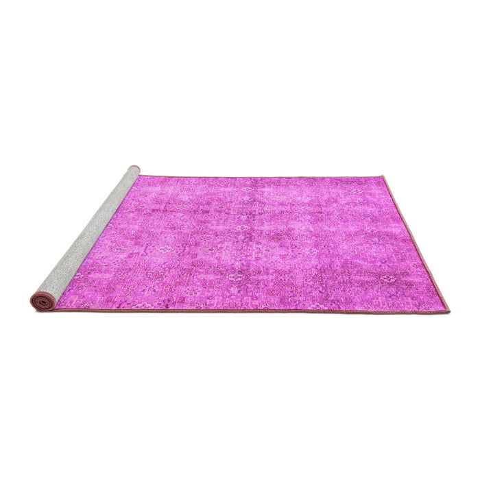 Sideview of Machine Washable Persian Pink Traditional Rug, wshtr4503pnk