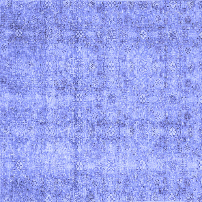 Square Machine Washable Persian Blue Traditional Rug, wshtr4503blu