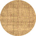 Round Persian Brown Traditional Rug, tr4503brn