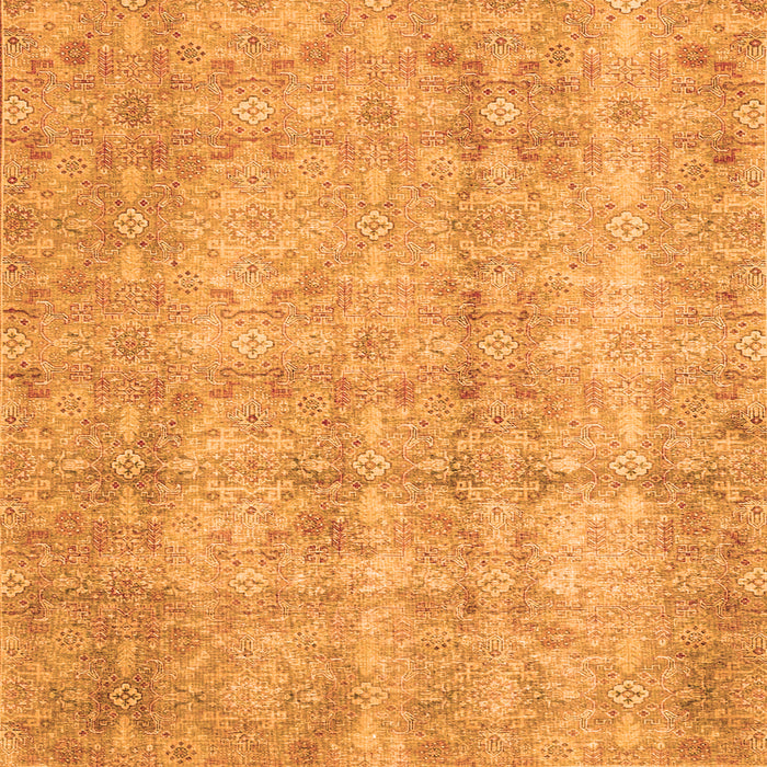 Round Machine Washable Persian Orange Traditional Area Rugs, wshtr4503org