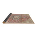 Sideview of Traditional Copper Red Pink Medallion Rug, tr4504