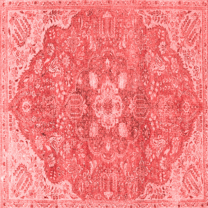 Machine Washable Medallion Red Traditional Rug, wshtr4504red