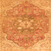 Serging Thickness of Medallion Orange Traditional Rug, tr4504org