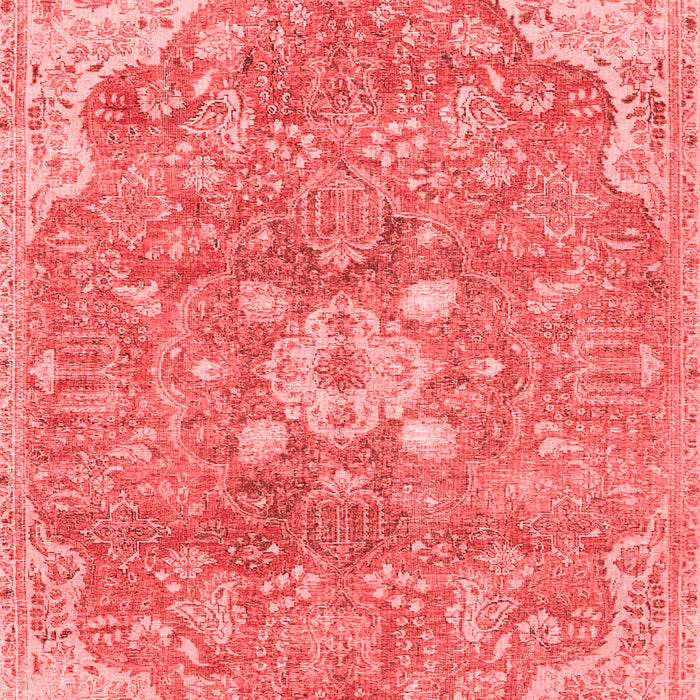 Machine Washable Medallion Red Traditional Rug, wshtr4504red