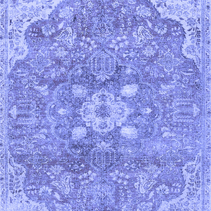 Machine Washable Medallion Blue Traditional Rug, wshtr4504blu