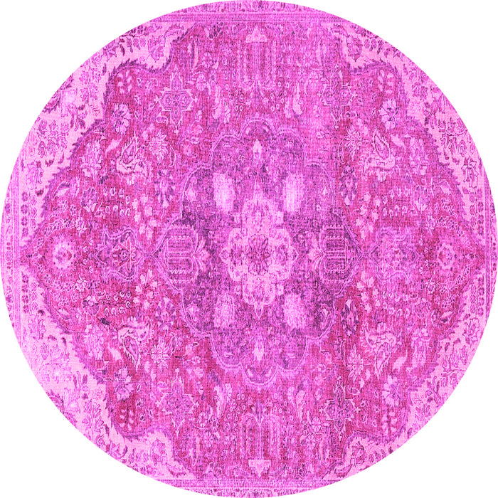 Round Medallion Pink Traditional Rug, tr4504pnk