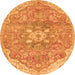 Square Medallion Orange Traditional Rug, tr4504org