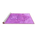 Sideview of Machine Washable Medallion Purple Traditional Area Rugs, wshtr4504pur