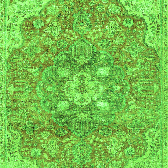 Serging Thickness of Machine Washable Medallion Green Traditional Area Rugs, wshtr4504grn