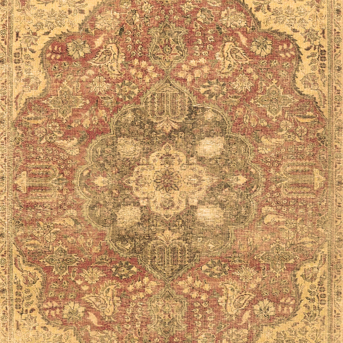 Machine Washable Medallion Brown Traditional Rug, wshtr4504brn