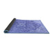 Sideview of Medallion Blue Traditional Rug, tr4504blu