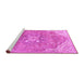 Sideview of Machine Washable Medallion Pink Traditional Rug, wshtr4504pnk