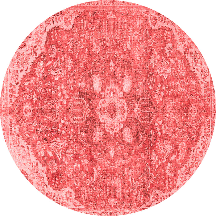 Machine Washable Medallion Red Traditional Rug, wshtr4504red