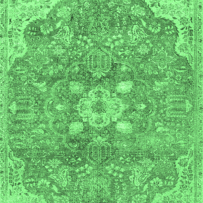 Medallion Emerald Green Traditional Rug, tr4504emgrn