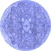 Round Medallion Blue Traditional Rug, tr4504blu