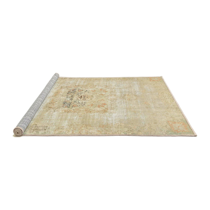 Sideview of Machine Washable Traditional Gold Rug, wshtr4505