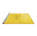 Sideview of Machine Washable Persian Yellow Traditional Rug, wshtr4505yw