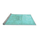 Sideview of Machine Washable Persian Light Blue Traditional Rug, wshtr4505lblu