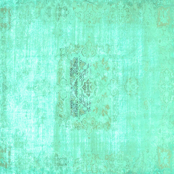 Square Machine Washable Persian Turquoise Traditional Area Rugs, wshtr4505turq