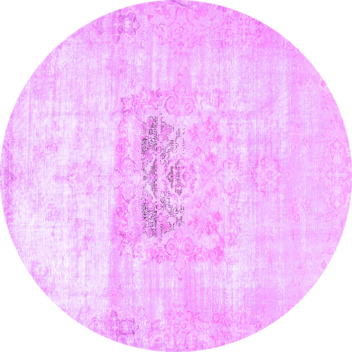 Round Persian Purple Traditional Rug, tr4505pur