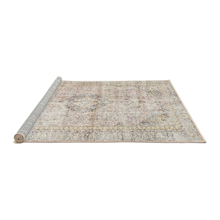 Sideview of Machine Washable Traditional Light French Beige Brown Rug, wshtr4506
