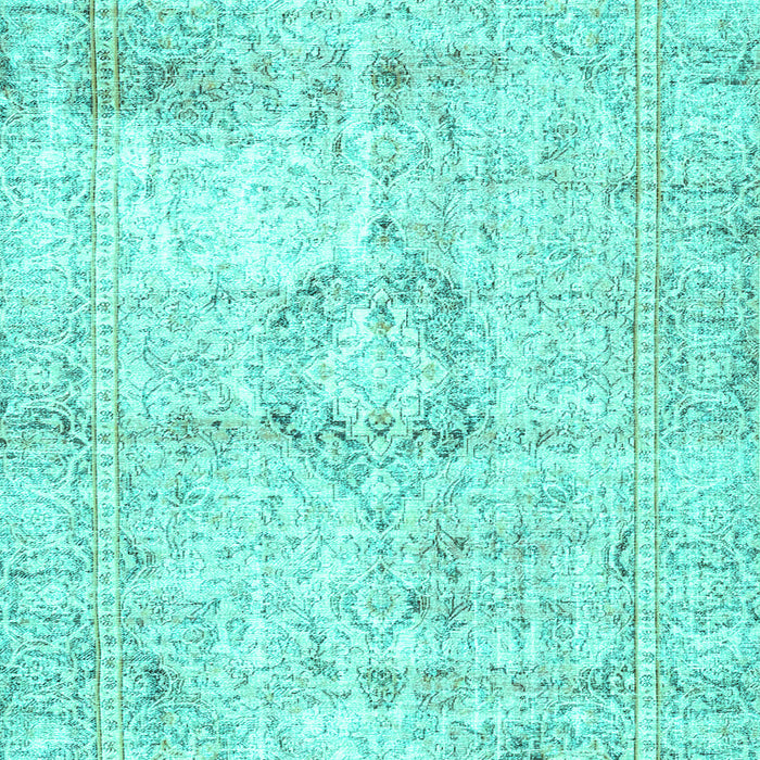 Machine Washable Persian Turquoise Traditional Area Rugs, wshtr4506turq