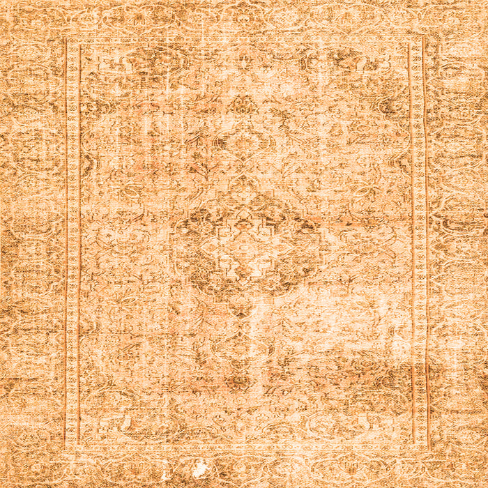 Round Machine Washable Persian Orange Traditional Area Rugs, wshtr4506org