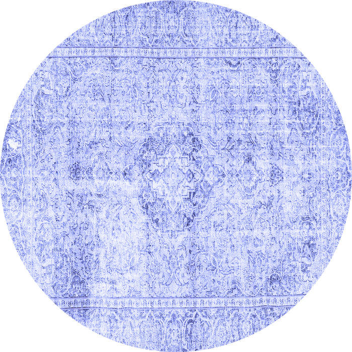 Round Persian Blue Traditional Rug, tr4506blu
