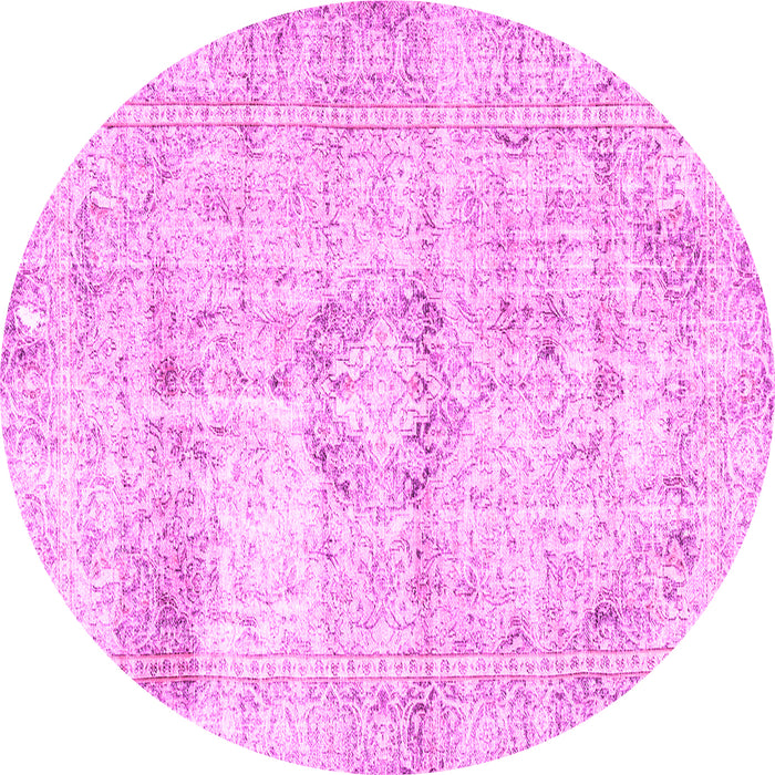 Round Persian Pink Traditional Rug, tr4506pnk