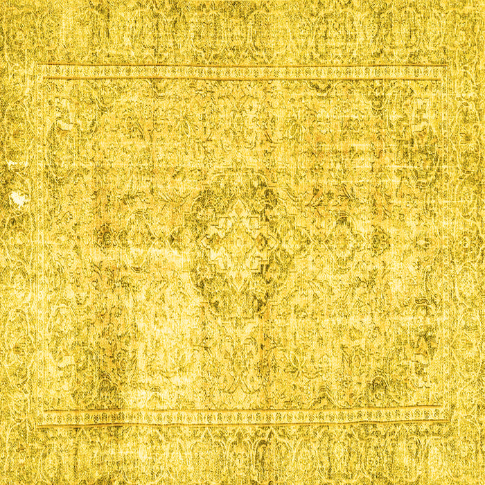 Square Machine Washable Persian Yellow Traditional Rug, wshtr4506yw