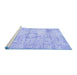 Sideview of Machine Washable Persian Blue Traditional Rug, wshtr4506blu