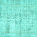 Square Persian Turquoise Traditional Rug, tr4506turq